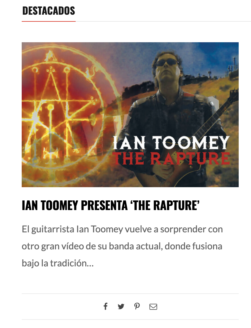 Ian Toomey The Rapture video